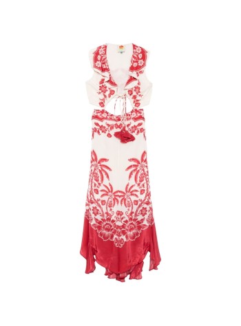 farm rio vestido mujer guanacaste sand cut out sleeveless midi dress - 344105 26057