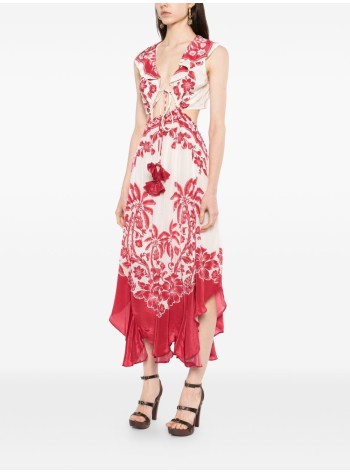 farm rio vestido mujer guanacaste sand cut out sleeveless midi dress - 344105 26057 2