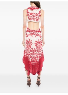 farm rio dress womanguanacaste sand cut out sleeveless midi dress - 344105 26057