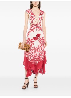 farm rio dress womanguanacaste sand cut out sleeveless midi dress - 344105 26057