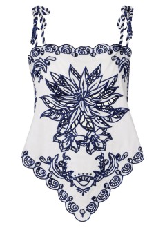 farm rio blusa mujer garden tiles richelieu blouse - 344717 l0036