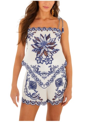 farm rio blusa mujer garden tiles richelieu blouse - 344717 l0036 2