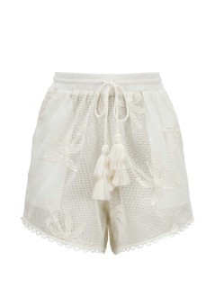 farm rio short pant womanwhite palm trees shorts - 344757 26079
