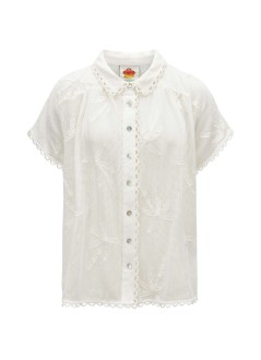 farm rio shirt womanwhite palm trees shirt - 351315 26079