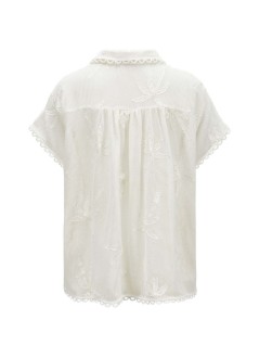 farm rio shirt womanwhite palm trees shirt - 351315 26079