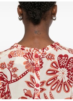farm rio blusa mujer flowerful birds beige blouse - 344000 26040