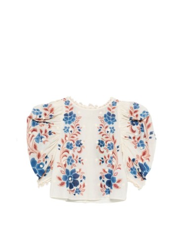 farm rio t-shirt womanrenata floral sand blouse - 344127 26089