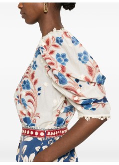 farm rio blusa mujer renata floral sand blouse - 344127 26089