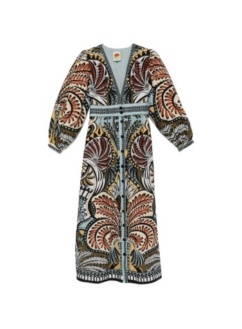 farm rio dress womanbalamana multicolor maxi dress - 344136 26010