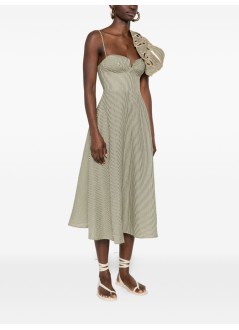 farm rio vestido mujer striped monstera leaf sleeveless midi dress - 344014 l0013