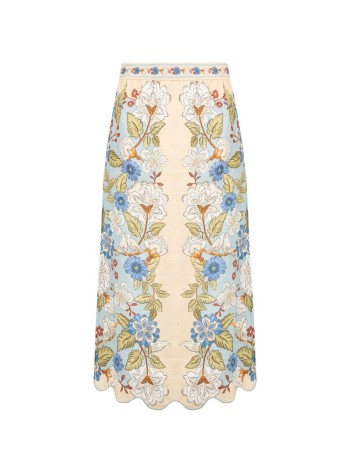 farm rio skirt womangarden scarf blue midi skirt - 350503 26046