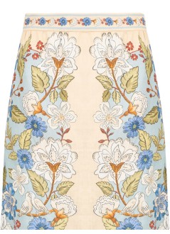 farm rio falda mujer garden scarf blue midi skirt - 350503 26046