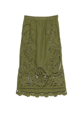 farm rio skirt womanmajestic garden green richelieu skirt - 344609 l0013