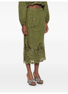 farm rio falda mujer majestic garden green richelieu skirt - 344609 l0013