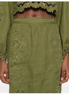 farm rio falda mujer majestic garden green richelieu skirt - 344609 l0013