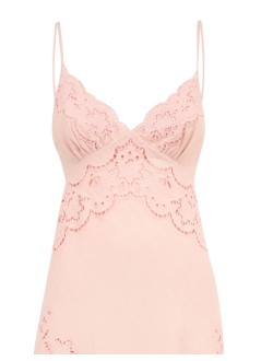 farm rio dress womanpink richelieu slip midi dress - 351184 l0017