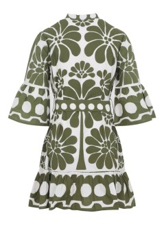 farm rio vestido mujer palermo green mini dress - 344602 26083
