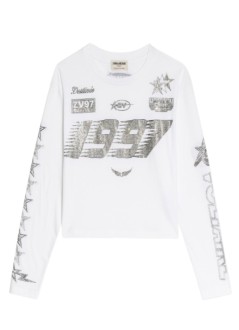 zadig & voltaire top womanio hc multi cross strass - jwts02836 107