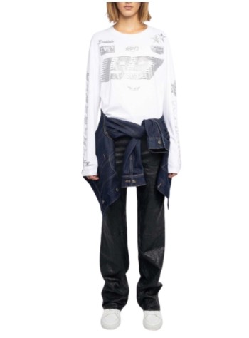 zadig & voltaire top mujer io hc multi cross strass - jwts02836 107 2