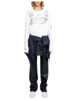zadig & voltaire top womanio hc multi cross strass - jwts02836 107
