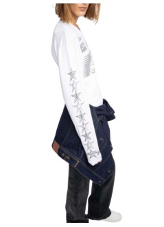 zadig & voltaire top womanio hc multi cross strass - jwts02836 107