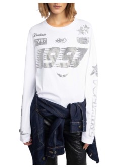 zadig & voltaire top womanio hc multi cross strass - jwts02836 107