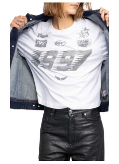 zadig & voltaire top womanio hc multi cross strass - jwts02836 107