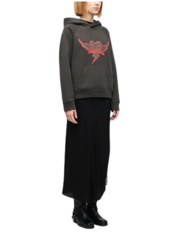 zadig & voltaire sudadera mujer georgy mo heart wings strass - jwss01688 009 2