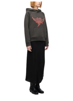 zadig & voltaire sudadera mujer georgy mo heart wings strass - jwss01688 009