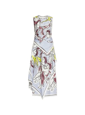 tory burch dress womanprinted asymmetric silk dress - 183207510 510