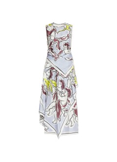 tory burch dress womanprinted asymmetric silk dress - 183207510 510