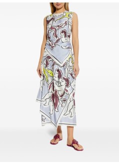 tory burch dress womanprinted asymmetric silk dress - 183207510 510