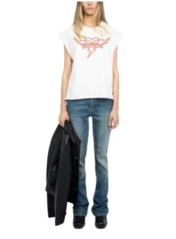 zadig & voltaire top mujer cloe hc heart wings strass - jwtt01280 103 2