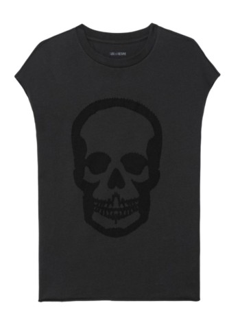 zadig & voltaire top mujer cloe hc skull holes - jwtt01290 021