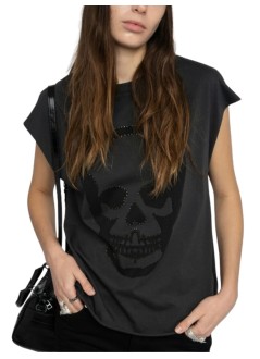 zadig & voltaire top womancloe hc skull holes - jwtt01290 021