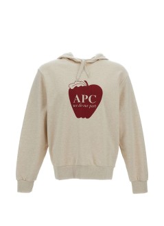 a.p.c. sweater manhoodie pomme - cohgoh37027 paa heathered ecru