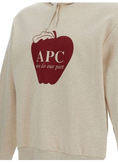 a.p.c. sweater manhoodie pomme - cohgoh37027 paa heathered ecru