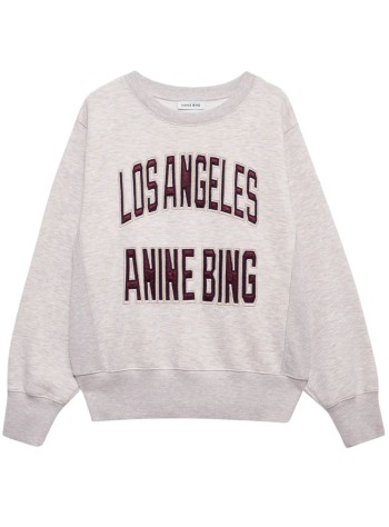 anine bing sudadera mujer harry shrunken sweatshirt la - a0811677bgi15 oatmel