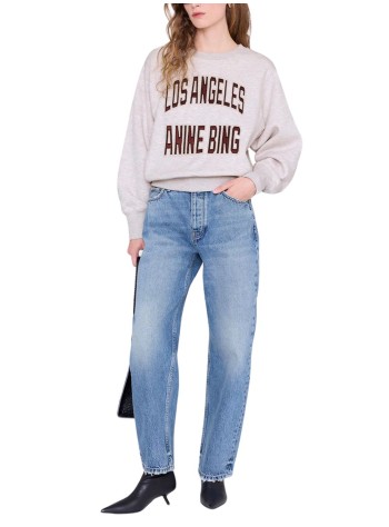 anine bing sudadera mujer harry shrunken sweatshirt la - a0811677bgi15 oatmel 2