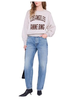 anine bing sweater womanharry shrunken sweatshirt la - a0811677bgi15 oatmel