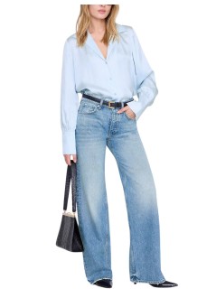 anine bing shirt womanbethany shirt - a0711597lh28 pale blue