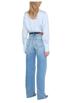 anine bing shirt womanbethany shirt - a0711597lh28 pale blue