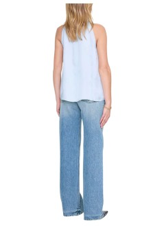 anine bing t-shirt womanmarie top - a0712068lh28 pale blue