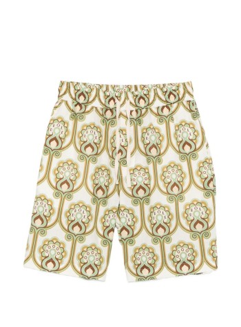 drôle de monsieur short pant manshort tapisserie florale lin - jbs158li012gn green