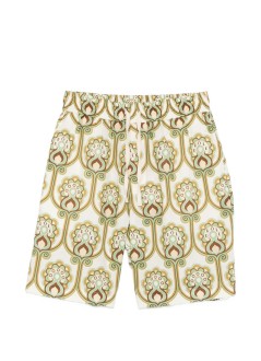 drôle de monsieur short pant manshort tapisserie florale lin - jbs158li012gn green
