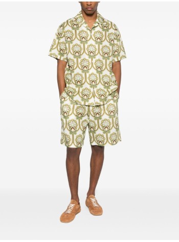 drôle de monsieur short pant manshort tapisserie florale lin - jbs158li012gn green 2