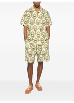 drôle de monsieur short pant manshort tapisserie florale lin - jbs158li012gn green