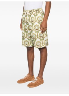 drôle de monsieur short pant manshort tapisserie florale lin - jbs158li012gn green