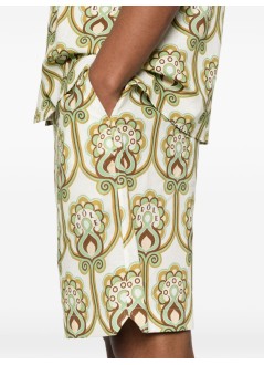 drôle de monsieur short pant manshort tapisserie florale lin - jbs158li012gn green