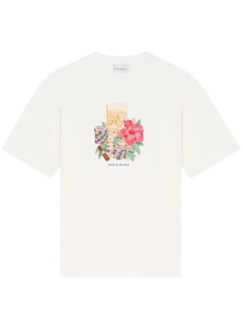 drôle de monsieur camiseta hombre t-shirt hibiscus club - kts300co002ow off white